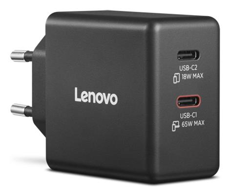 DUAL USB-C 65W GAN CHARGER BLAC EU