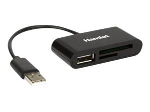 LETTORE MEMORIE SD/MICROSD/USB E HUB USB 2.0 INTERFACCIA USB-A