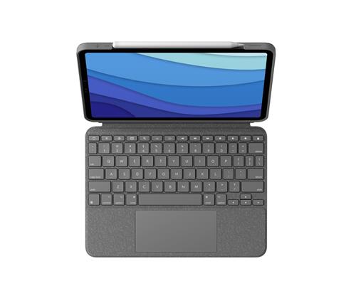 Logitech Combo Touch Custodia con Tastiera per iPad Pro 11 pollici (1a, 2a, 3a gen - 2018, 2020, 2021) - Tastiera Retroilluminata Rimovibile, Trackpad, Smart Connector - Grigio