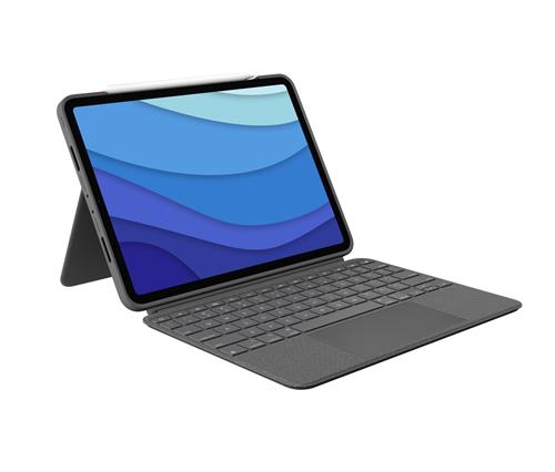 Logitech Combo Touch Custodia con Tastiera per iPad Pro 11 pollici (1a, 2a, 3a gen - 2018, 2020, 2021) - Tastiera Retroilluminata Rimovibile, Trackpad, Smart Connector - Grigio