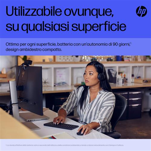 HP 715 Rechargeable Multi-Device mouse Ufficio Ambidestro RF senza fili + Bluetooth 3000 DPI