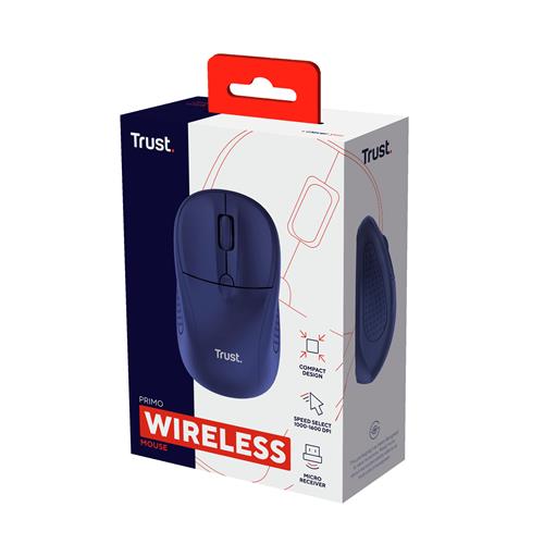 Trust Primo mouse Viaggio Ambidestro RF Wireless Ottico 1600 DPI