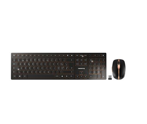 CHERRY DW 9100 SLIM tastiera Mouse incluso Universale RF senza fili + Bluetooth QWERTZ Svizzere Nero