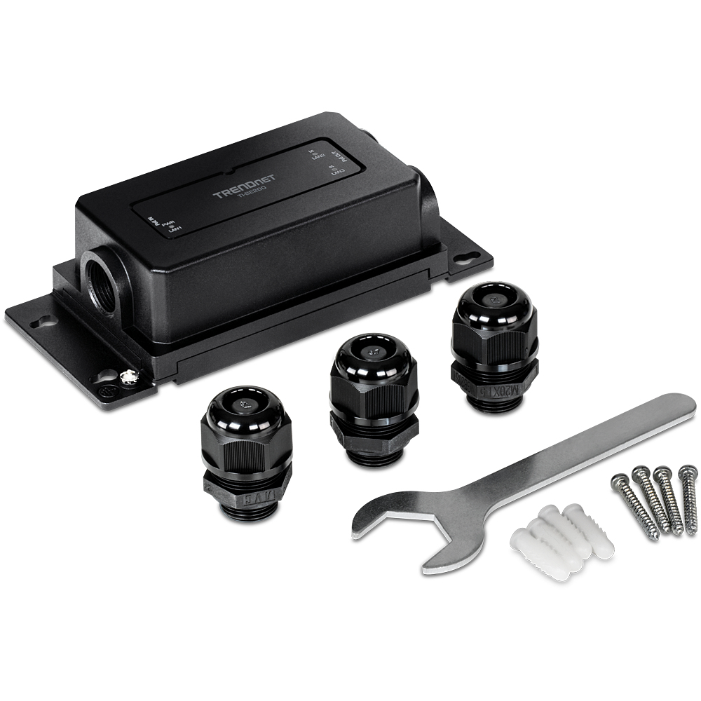 Trendnet TI-BE200 moltiplicatore di rete Ricevitore e trasmettitore di rete Nero 10, 100, 1000 Mbit/s