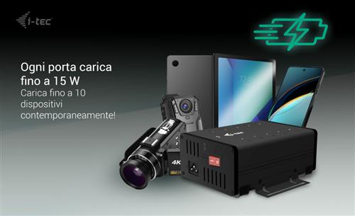 I-TEC CHARGING HUB 10X USB-C USB-C/USB-A HUB 15W/PORT 180W