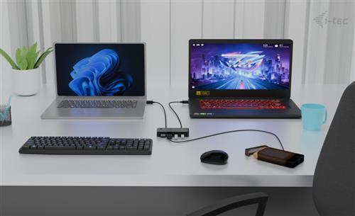 I-TEC UNIVERSAL KVM HUB 2X USB-C + 2X USB-A 3.0 PORT