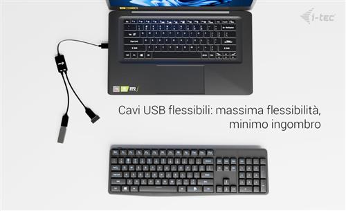 I-TEC USB-A CABLE HUB 2 PORT USB-A HUB TO 2 PORT (2X USB-A)