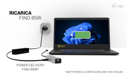 I-TEC USB-C CHARGE HUB 5 PORTS WITH USB-C VIDEO 8K PD 85W