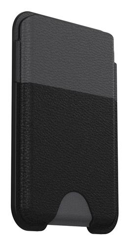 OB SYMMETRY CACTUS LEATHER MagSafe Wallet Noir Ash - black