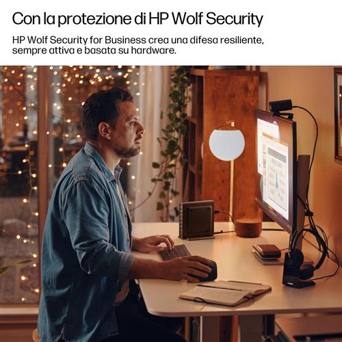 HP EliteDesk 8 Mini G1a Next Gen AI Wolf Pro Security Edition Copilot+ PC AMD Ryzen Al 7 350 16 GB DDR5-SDRAM 512 GB SSD Windows 11 Pro Mini PC AI PC Nero