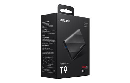 PORTABLE SSD T9 1TB BLACK USB 3.2 GEN2 AES 256-BIT