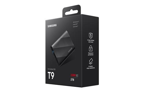 PORTABLE SSD T9 2TB BLACK USB 3.2 GEN2 AES 256-BIT