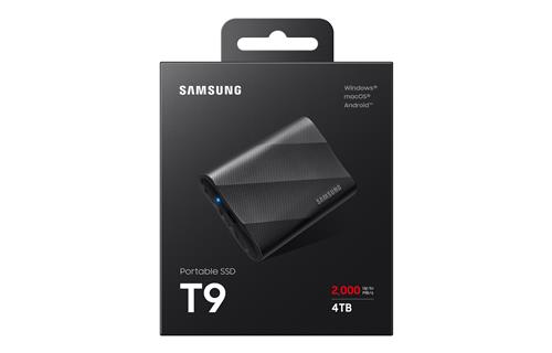 PORTABLE SSD T9 4TB BLACK USB 3.2 GEN2 AES 256-BIT