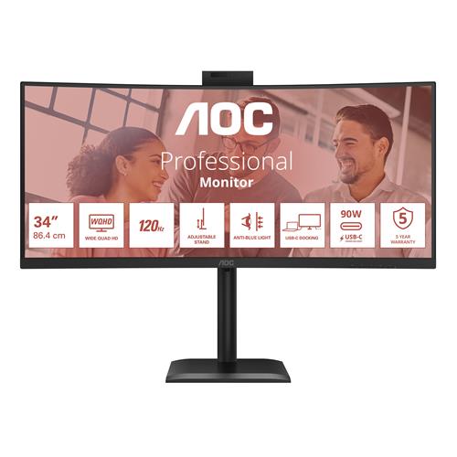 CU34E4CW 34IN VA 3440X1440 21:9 4ms 3500:1 120Hz HDMI DP USB-C