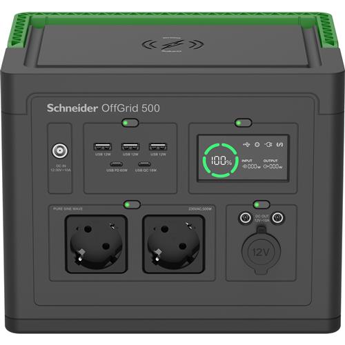 SCHNEIDER OFFGRID PORTABLE PWR STATION 500 517WH LI-ION 2SCHUKO