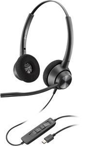 POLY EncorePro 320 Stereo USB-A Headset TAA Auricolare Cablato A Padiglione Ufficio USB tipo-C Nero