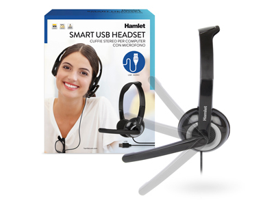 Hamlet Smart Headset cuffia per computer con microfono e connessione usb