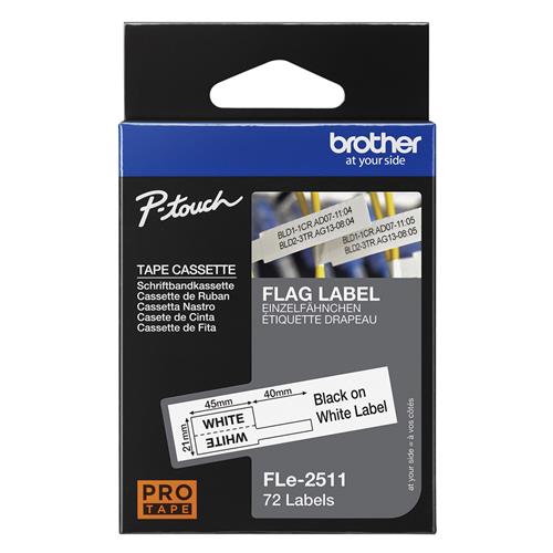 FLE2511 BLACK ON WHITE FLAG TAPE