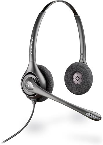 POLY HW261N Supraplus Binaural Dual Headset +Pouch Auricolare Cablato A Padiglione Ufficio Nero