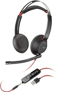 POLY Blackwire C5220 USB-A Headset Auricolare Cablato Portatile Ufficio USB tipo A Nero