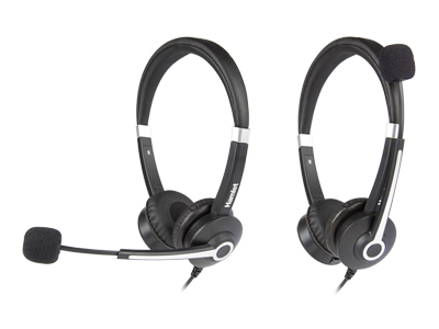 Hamlet HHEADM-CJS cuffia e auricolare Cablato A Padiglione Ufficio USB tipo-C Nero