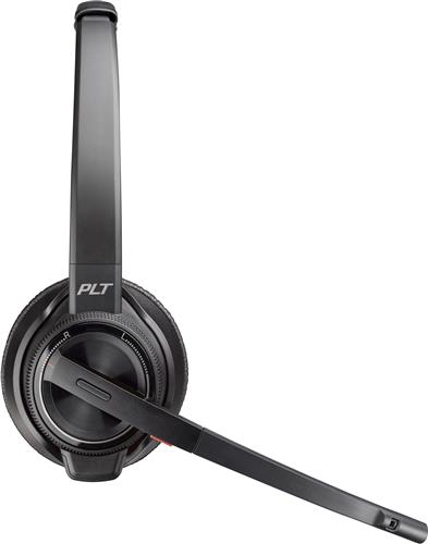 POLY Savi 8220 UC DECT 1880-1900 MHz USB-A Headset Auricolare Wireless A Padiglione Ufficio Bluetooth Base di ricarica Nero