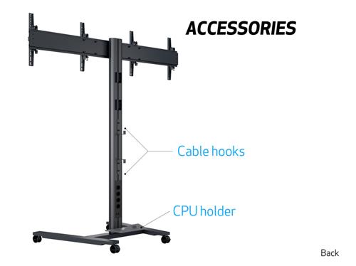 2X1 DUAL MONITOR CART 40-60IN
