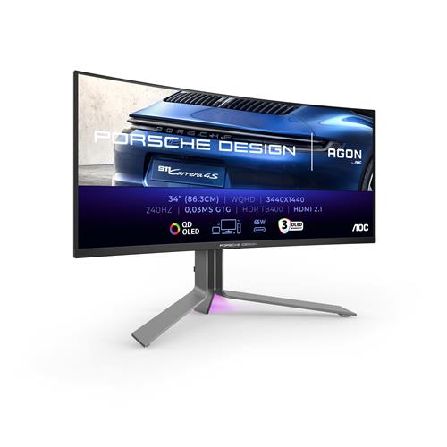 AOC AGON PRO PD34 34IN WQHD OLED GAMING MONITOR 240 HZ 0.03
