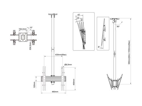 B2B PRO CEILING KIT VESA 400X400