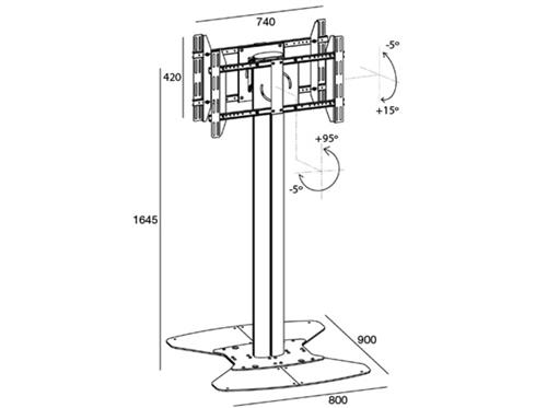 DUAL MONITOR BACK-TO-BACK FLOOR LAMP H165