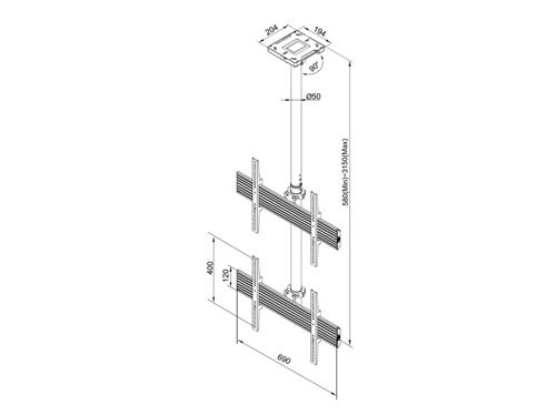 M CEILING MOUNT PRO MBC2U 600X400 40-65IN