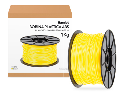 Hamlet Bobina di filamento per stampanti 3D 3DX100 in ABS Giallo da 1kg