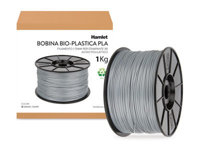 Hamlet Bobina di filamento per stampanti 3D Bio-Plastica Grigio da 1kg
