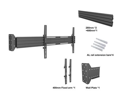 TOP FLAG BRACKET VESA 600  400 - BLACK