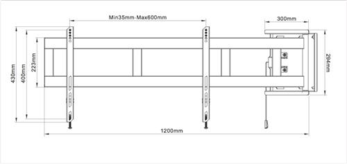 TOP FLAG BRACKET VESA 600  400 BLACK