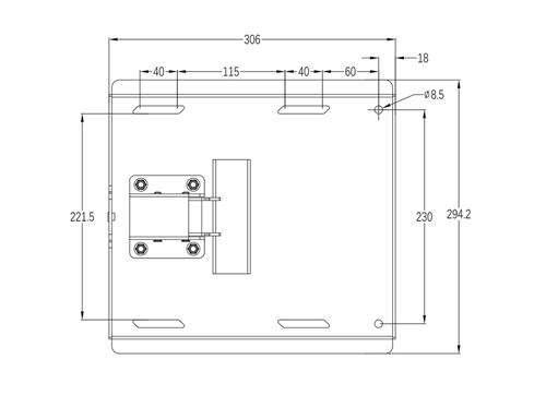 TOP FLAG BRACKET VESA 600  400 BLACK