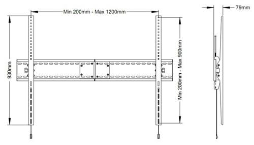 TOP TILTING BRACKET VESA 1200900-BLACK