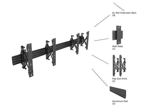 WALL MOUNTED MENUBOARD 2X1 PULL-OUT KIT - PRO SERIES