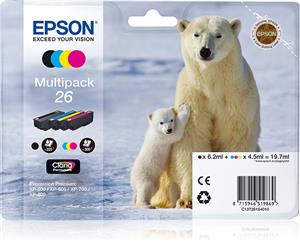 Epson Polar bear C13T26164010 cartuccia d'inchiostro 1 pz Originale Nero, Ciano, Magenta, Giallo