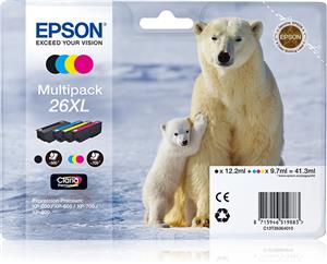 Epson Polar bear C13T26364010 cartuccia d'inchiostro 1 pz Originale Nero, Ciano, Magenta, Giallo