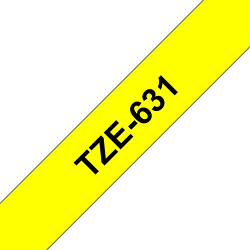 Brother TZE-631 nastro per etichettatrice Nero su giallo