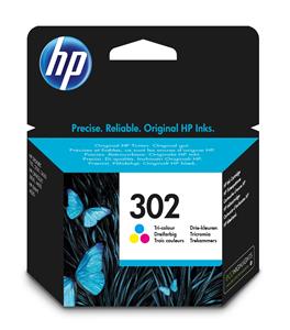 HP 302 Tri-color Original Ink Cartridge cartuccia d'inchiostro 1 pz Resa standard Ciano, Magenta, Giallo