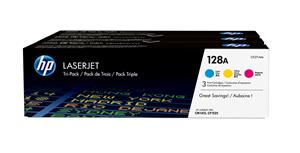 HP 128A 3-pack Cyan/Magenta/Yellow Original LaserJet Toner Cartridges cartuccia toner 3 pz Originale Ciano, Magenta, Giallo