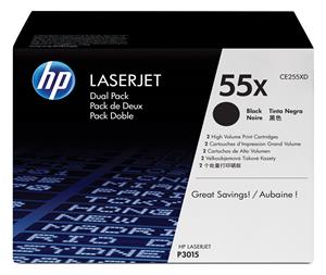 HP 55X 2-pack High Yield Black Original LaserJet Toner Cartridges cartuccia toner 2 pz Originale